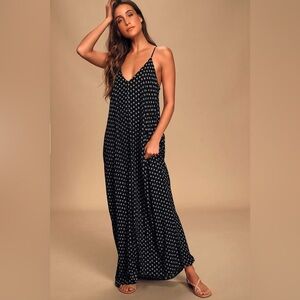Lulu's Black and White Patterned Maxi Dress